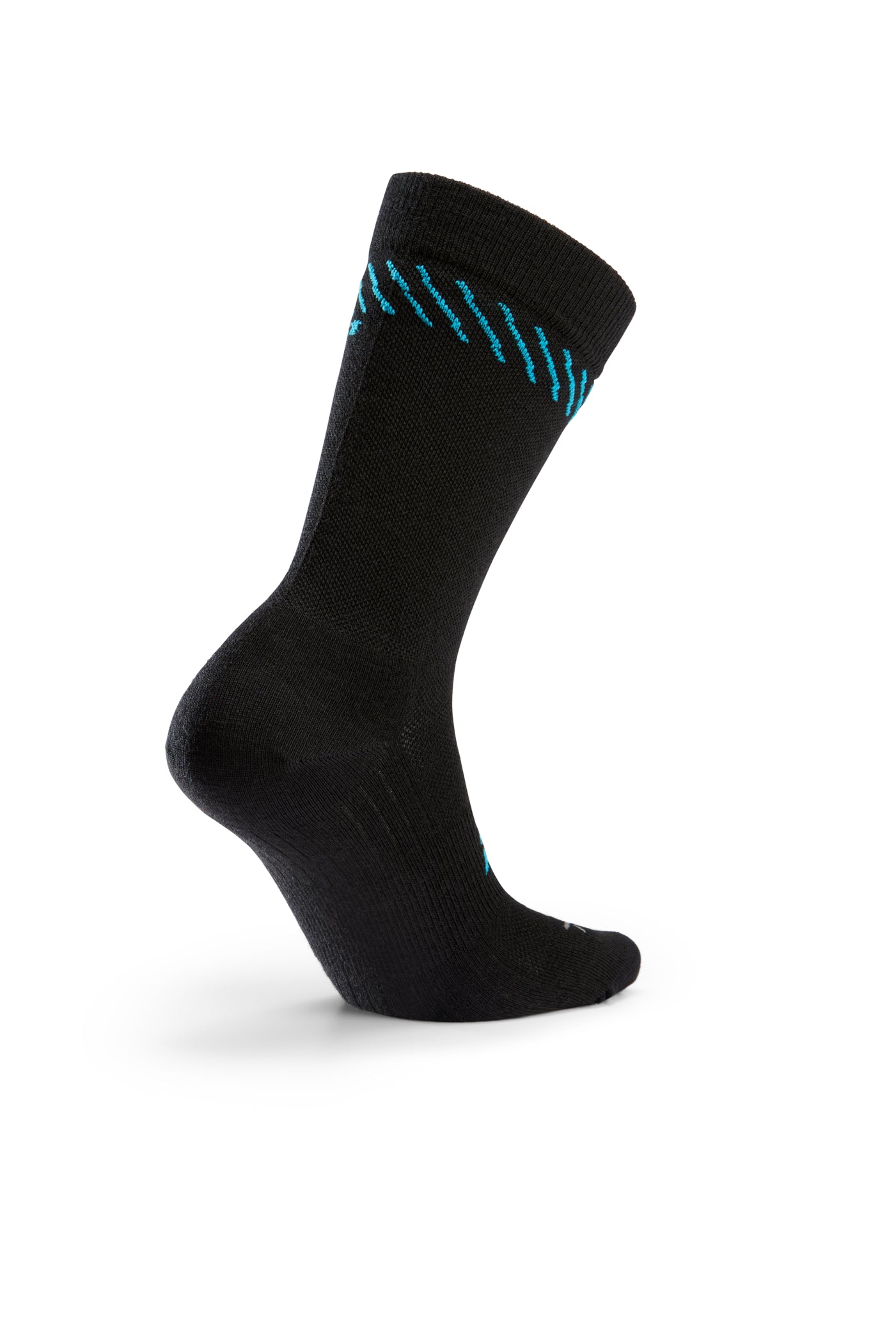 Tall Wool Trail Sock Black Slant