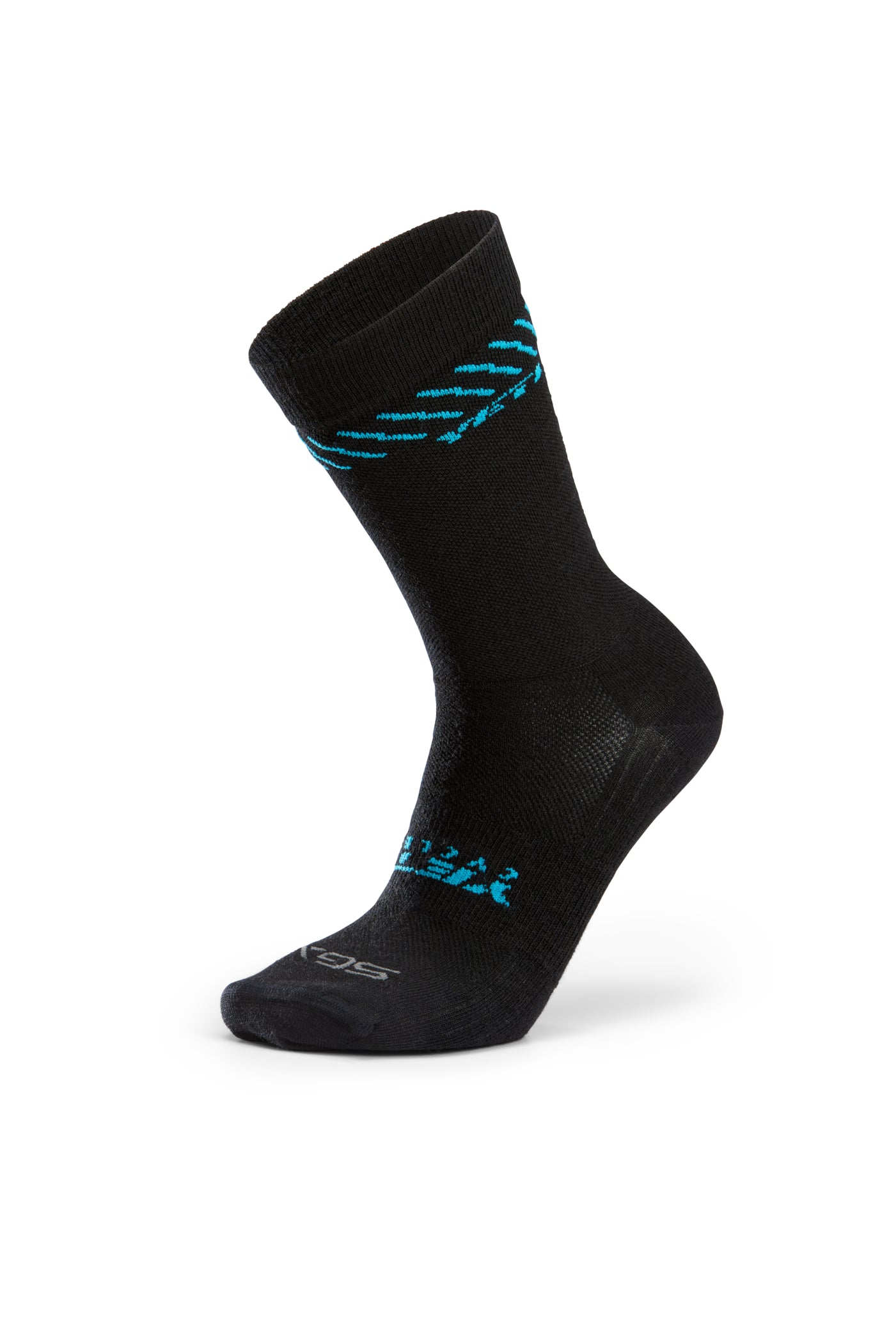 Tall Wool Trail Sock Black Slant